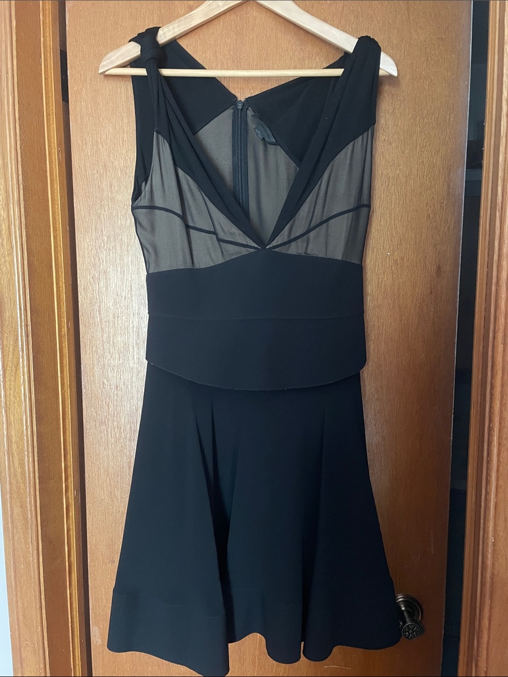 Alexander Wang Black Sleeveless Mesh Bodice Mini Dress